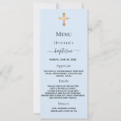 Carte de menu Baptism boy blue pastels (Devant)