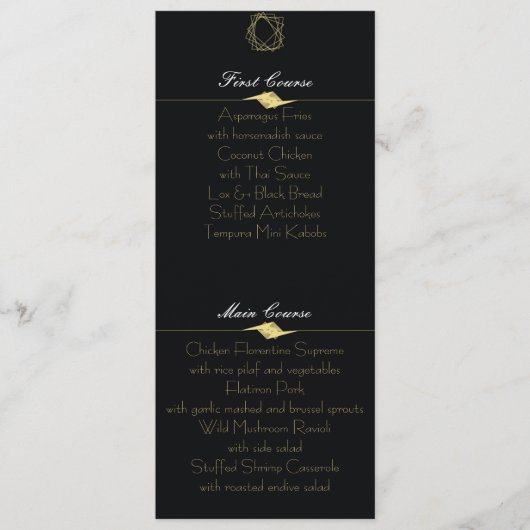 Carte de menu Black & Gold (Devant)