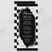 Carte de menu Black White Silver (Devant / Derrière)