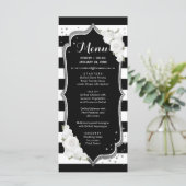 Carte de menu Black White Silver (Debout devant)