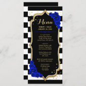 Carte de menu blanc Black Royal Blue Gold (Devant / Derrière)
