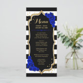 Carte de menu blanc Black Royal Blue Gold (Debout devant)