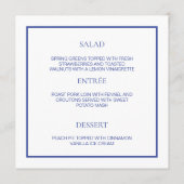 CARTE DE MENU BLEUE ET BLANC FRONTIÈRE (Dos)