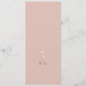 Carte de menu Blush Floral Gold Mariage (Dos)