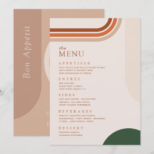 Carte de menu Boho Arch Terracotta Rouille Beige
