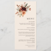 Carte de menu Boho Fleur sauvage Mariage (Devant)