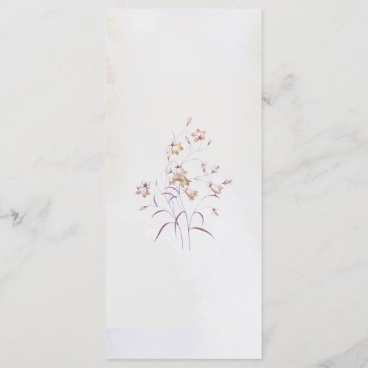 Carte de menu Boho Floral Mariage (Dos)