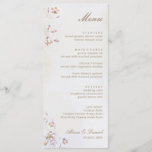 Carte de menu Boho Floral Mariage