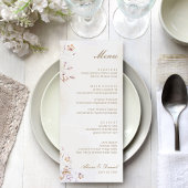 Carte de menu Boho Floral Mariage