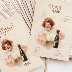 Carte de Menu & Boissons pour Célébration de Champ