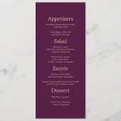 Carte de menu bordeaux floral élégant | Or (Dos)