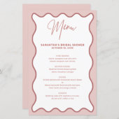 Carte de menu Bordure blanche et rose (Devant / Derrière)