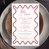 Carte de menu Bordure rouge avec nom