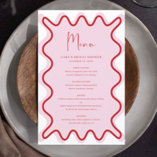 Carte de menu Bordure rouge vif rose