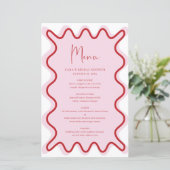 Carte de menu Bordure rouge vif rose (Debout devant)
