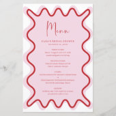 Carte de menu Bordure rouge vif rose (Devant)