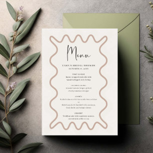 Carte de menu Bordure velours beige Taupe