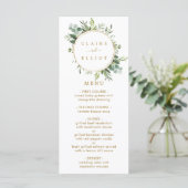 Carte de menu Botanical Gold Greenery (Debout devant)