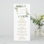 Carte de menu Botanical Gold Greenery (Debout devant)