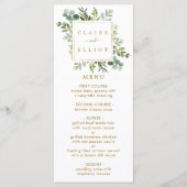 Carte de menu Botanical Gold Greenery (Devant)