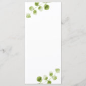 Carte de menu Botanical Gold Greenery (Dos)