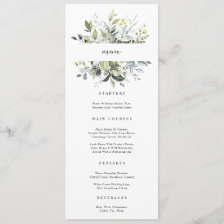 Carte de menu Botanique Eucalyptus