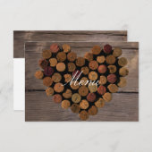 Carte de menu Bouchon de vin #2 (Devant / Derrière)