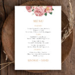 Carte de menu Bouquet de roses Peony<br><div class="desc">Conçu pour se coordonner avec notre Collection Rose Peony, cette carte de menu propose de superbes bouquets de rose et de pivoine sur arrière - plan blanc avec texte classique. Les couleurs vives des roses sur arrière - plan noir rendent la carte attrayante et unique. Pour une personnalisation plus avancée...</div>