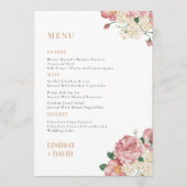 Carte de menu Bouquet de roses Peony (Devant)