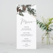 Carte de menu Bouquet de verdure d'hiver (Debout devant)
