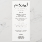 Carte de menu Branches rustiques (Devant)