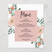 Carte de menu Budget Romantique Pêche Florale Mari (Devant)