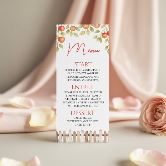 Carte de menu Buffet de Pommier 4x9 pour Shower