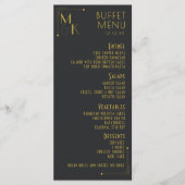 Carte de menu buffet Mariage Art déco années 1920 (Devant)