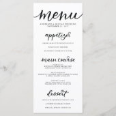 Carte de menu Calligraphie (Devant)