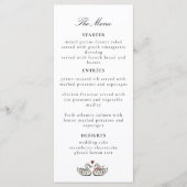 Carte de menu calligraphiée au thème de cygnes rom (Devant)