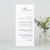 Carte de Menu Calligraphique Élégante Moderne (Debout devant)