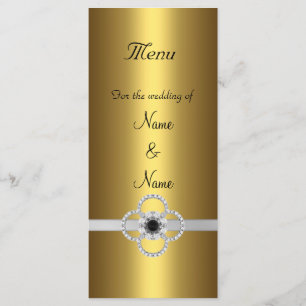 Carte de menu Carte Gold Silver Black Jewel Rack C