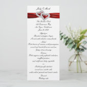 Carte de menu Cartes personnalisées Red Ribbon (Debout devant)