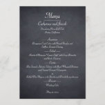 Carte de menu Chalkboard Look Mariage<br><div class="desc">Ajoutez un look rustique à votre événement avec cette collection Chalkboard Look. Disponible dans différentes typographies.</div>