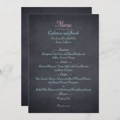 Carte de menu Chalkboard Look Mariage (Devant / Derrière)