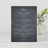 Carte de menu Chalkboard Look Mariage (Debout devant)