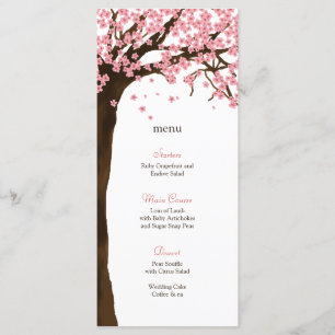 Carte de menu Cherry Blossom / Sakura Watercolor