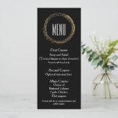 Carte de menu Chic Gold Foil & Black Glamor Circle (Debout devant)