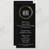 Carte de menu Chic Gold Foil & Black Glamor Circle (Devant / Derrière)