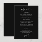 Carte de menu Chic Heart minimale pour réception d (Devant / Derrière)