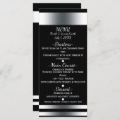 Carte de menu chic sobre et noir (Devant / Derrière)