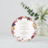 Carte de menu Citrouille Cercle Mariage de chute e (Debout devant)