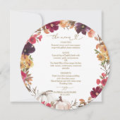 Carte de menu Citrouille Cercle Mariage de chute e (Devant)