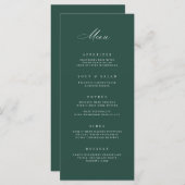 Carte de menu classique de la réception de mariage (Devant / Derrière)